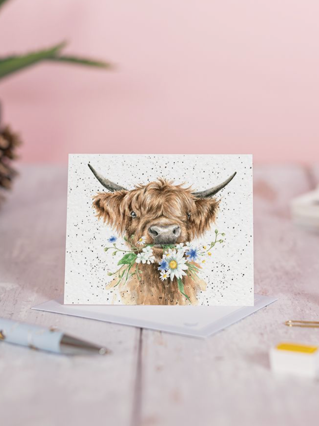 Daisy Coo Highland Cow Mini Card